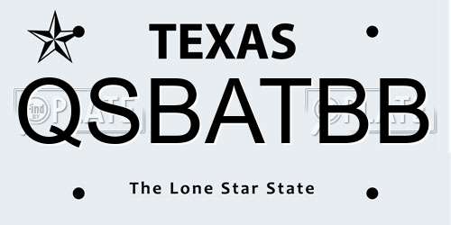 QSBATBB Texas License Plate