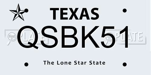 QSBK51 Texas License Plate