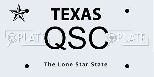 QSC Texas License Plate