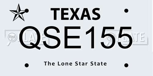 QSE155 Texas License Plate