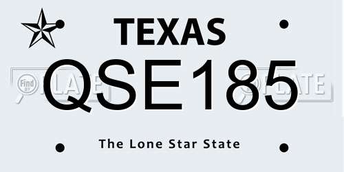 QSE185 Texas License Plate