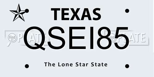 QSEI85 Texas License Plate
