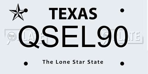 QSEL90 Texas License Plate