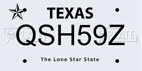 QSH59Z Texas License Plate