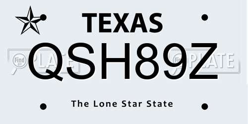 QSH89Z Texas License Plate