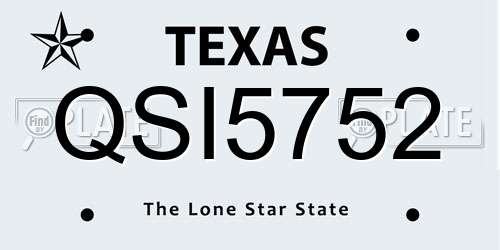 QSI5752 Texas License Plate