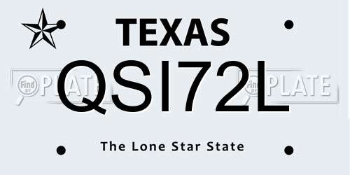 QSI72L Texas License Plate