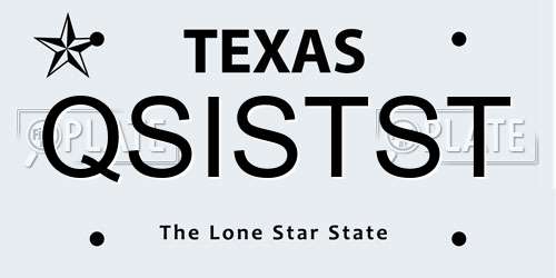 QSISTST Texas License Plate
