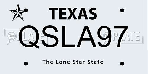 QSLA97 Texas License Plate