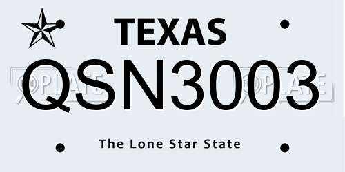 QSN3003 Texas License Plate