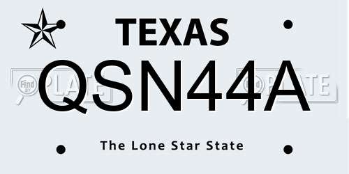 QSN44A Texas License Plate