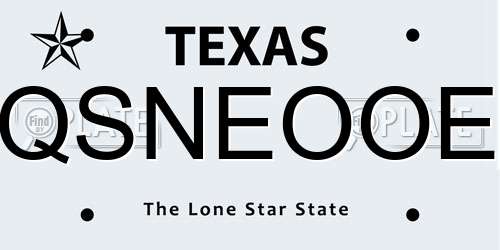 QSNEOOE Texas License Plate