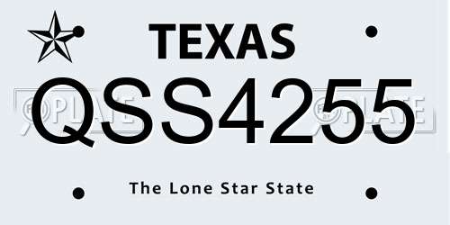QSS4255 Texas License Plate
