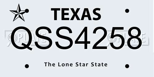 QSS4258 Texas License Plate