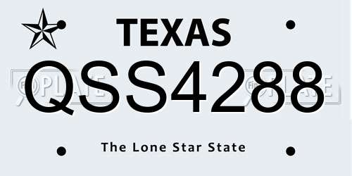 QSS4288 Texas License Plate