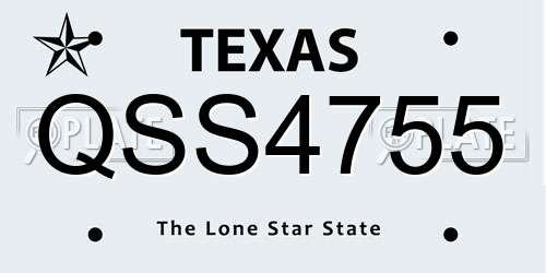 QSS4755 Texas License Plate