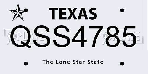 QSS4785 Texas License Plate