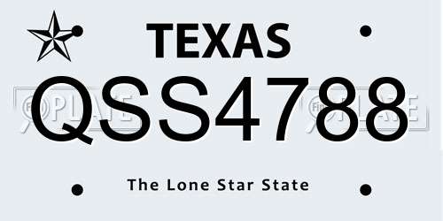 QSS4788 Texas License Plate
