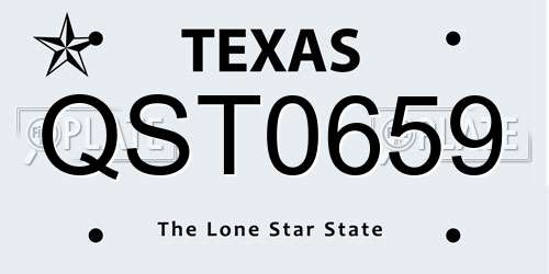 QST0659 Texas License Plate