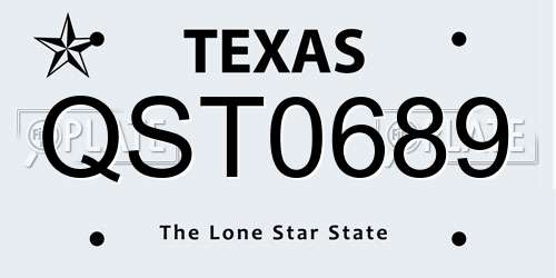 QST0689 Texas License Plate