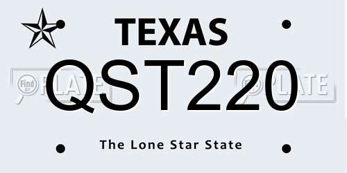 QST220 Texas License Plate