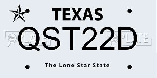 QST22D Texas License Plate