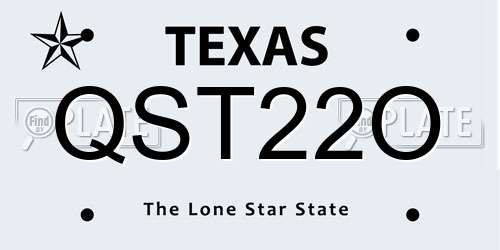 QST22O Texas License Plate