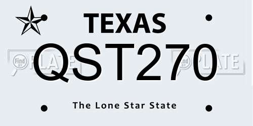 QST270 Texas License Plate