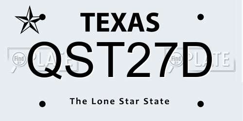 QST27D Texas License Plate