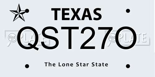 QST27O Texas License Plate