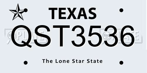 QST3536 Texas License Plate