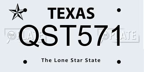 QST571 Texas License Plate