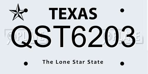 QST6203 Texas License Plate
