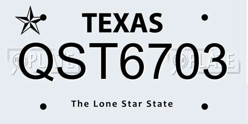 QST6703 Texas License Plate