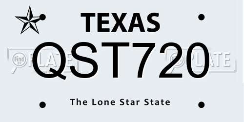 QST720 Texas License Plate