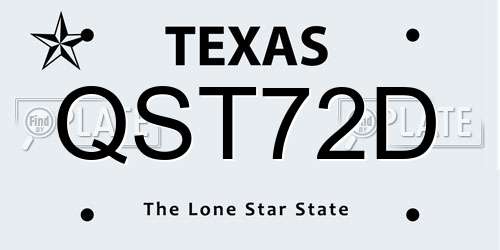 QST72D Texas License Plate