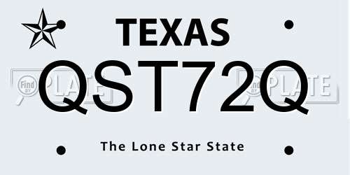 QST72Q Texas License Plate