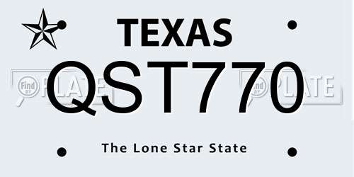 QST770 Texas License Plate