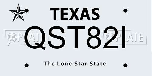 QST82I Texas License Plate