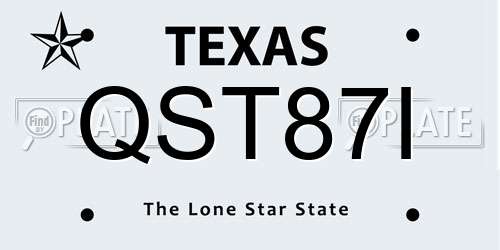 QST87I Texas License Plate