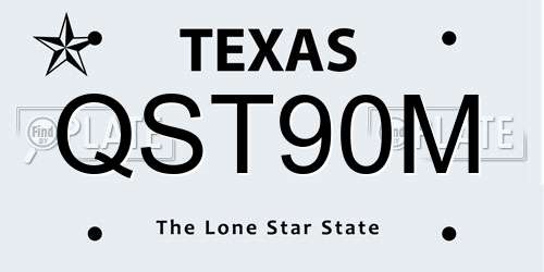 QST90M Texas License Plate