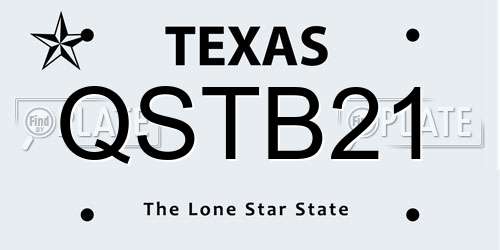 QSTB21 Texas License Plate