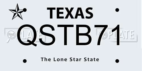 QSTB71 Texas License Plate