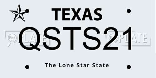 QSTS21 Texas License Plate