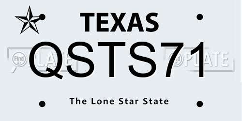 QSTS71 Texas License Plate