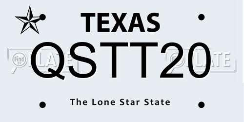 QSTT20 Texas License Plate