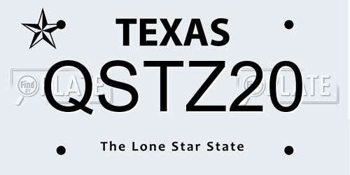 QSTZ20 Texas License Plate