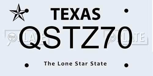 QSTZ70 Texas License Plate