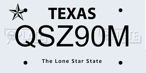 QSZ90M Texas License Plate