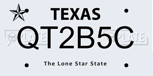 QT2B5C Texas License Plate